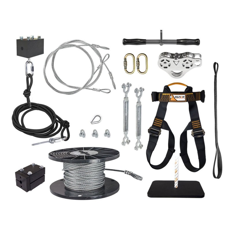 Zip Line Gear 350' Ultimate Torpedo Kit w/ Harness & Seat (TORP-350)