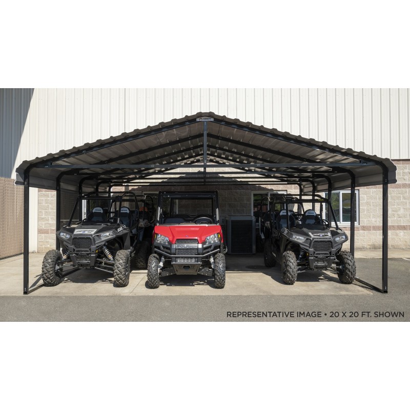 Arrow 20x20x7 Steel Auto Carport Kit - Eggshell (CPH202007)