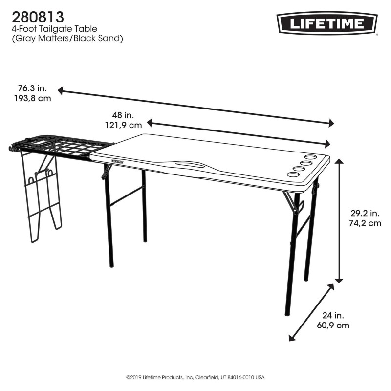 Lifetime Light Commercial 4ft Tailgate Table (280813)