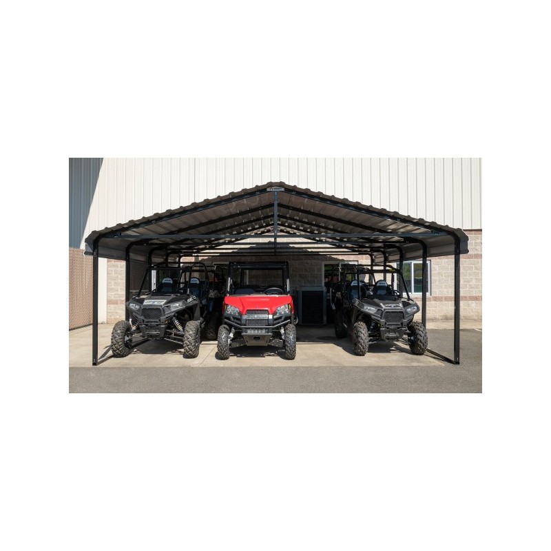 Arrow 20x20x7 Steel Auto Carport Kit - Eggshell (CPH202007)