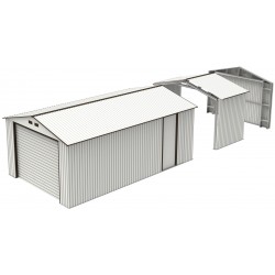 Duramax 6' Metal Storage Shed Extension - Off White with Brown (54931)