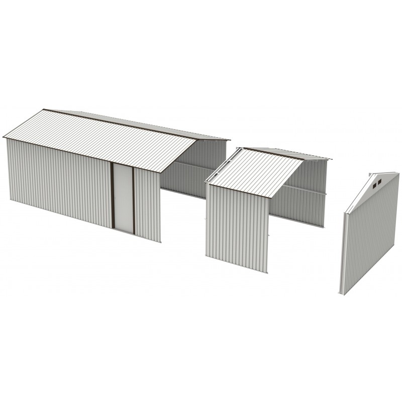 Duramax 6' Metal Storage Shed Extension - Off White with Brown (54931)