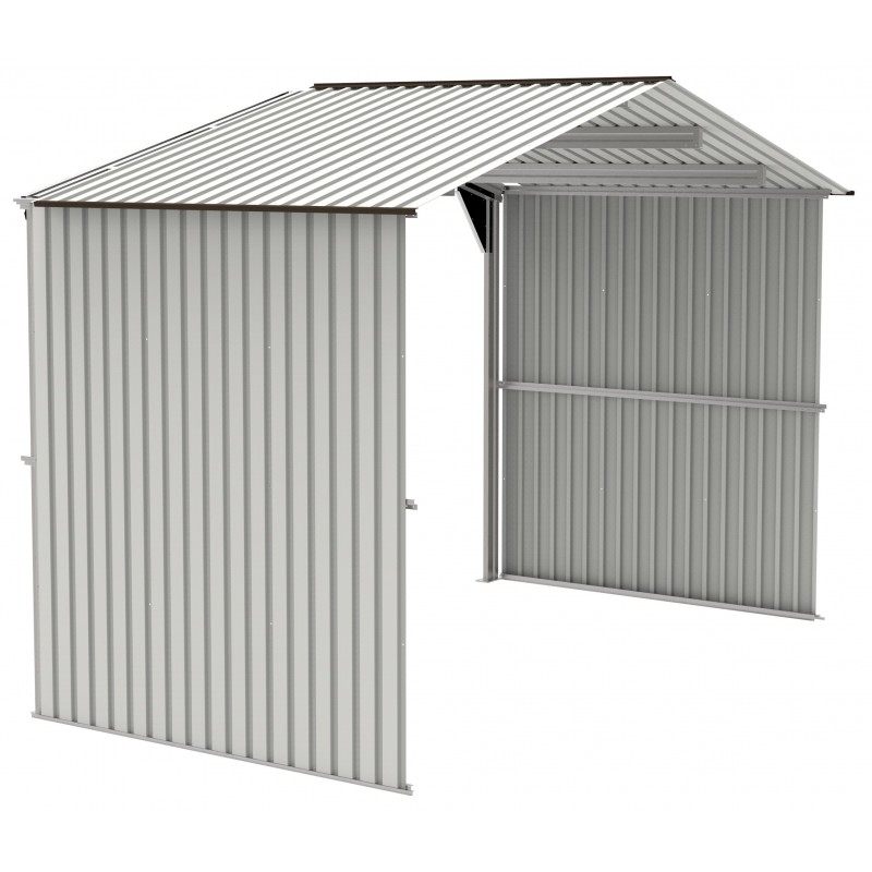 Duramax 6' Metal Storage Shed Extension - Off White with Brown (54931)