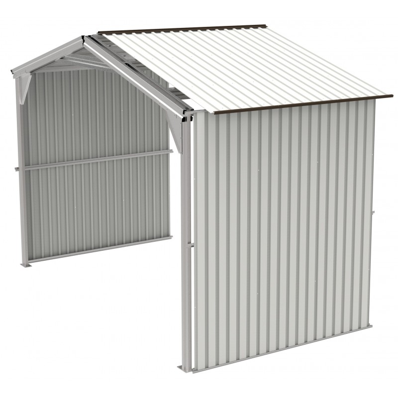 Duramax 6' Metal Storage Shed Extension - Off White with Brown (54931)