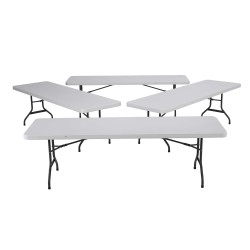 Lifetime 8 ft. Commercial Plastic Folding Banquet Tables 4 Pack (White) 42980