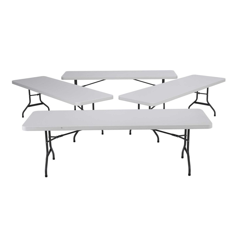 Lifetime 4Pack 8 ft. Commercial Plastic Folding Banquet Tables White