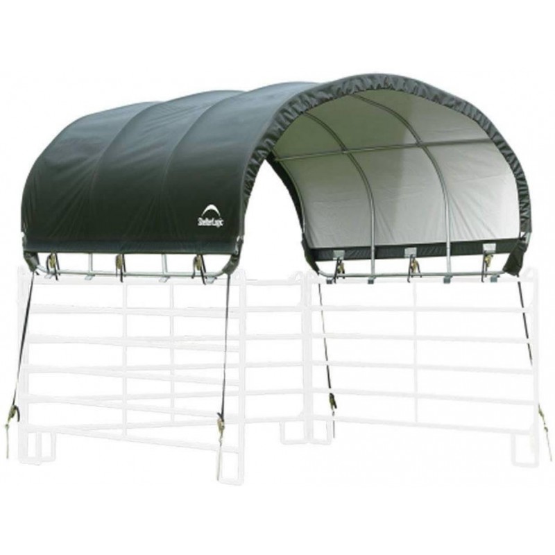ShelterLogic-Corral Shelter 10x10  Fabric Top & Top Frame - Green (51530)