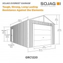 Sojag 12x20 Everest Garage Kit - Charcoal (GRC1220)