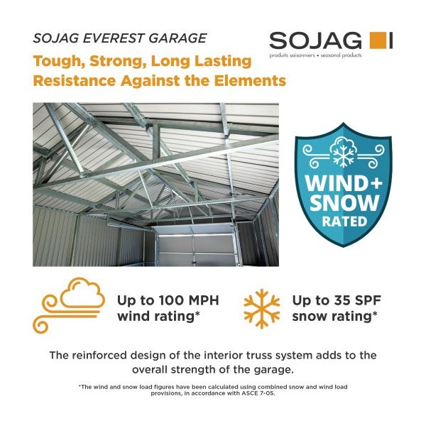 sojag 12x20 everest garage kit - charcoal grc1220