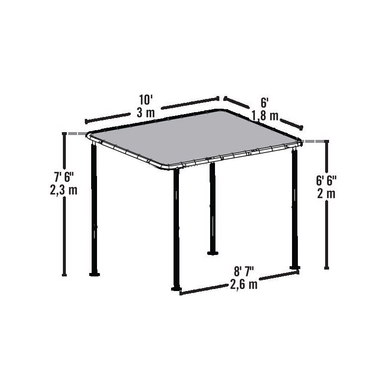 ShelterLogic Solano Gazebo 10x6 Canopy Kit w/ Tan Cover (22516)