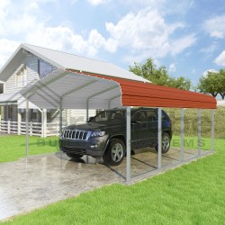 VersaTube 14x20x7 Slip Fit DIY Steel Carport Kit (CM014200070)