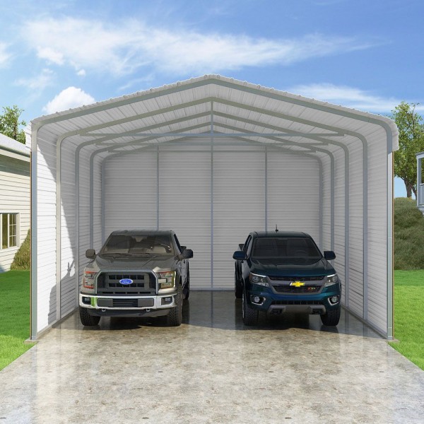 Versatube 3 Sided 20x20x12 Classic Steel Carport Kit C3e020200120r