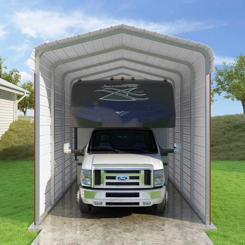 Versatube 3-Sided 12x29x12 Classic Steel Carport Kit (C3E012290120)