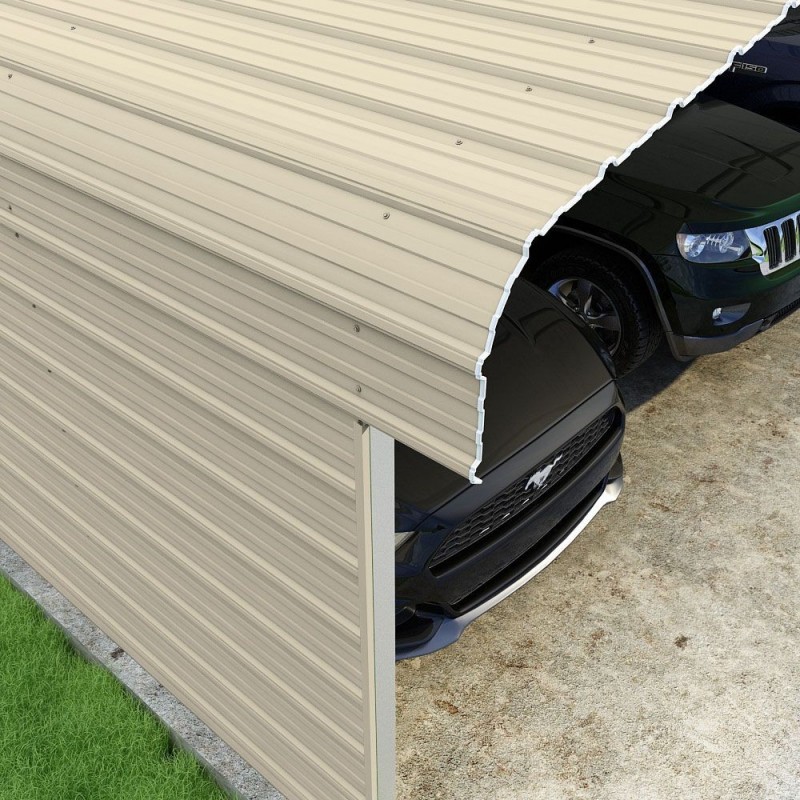 Versatube 3-Sided 24x20x7 Classic Steel Carport Kit (C3E324200070)