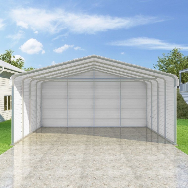Versatube 3-Sided 24x20x10 Classic Steel Carport Kit (C3E324200100)