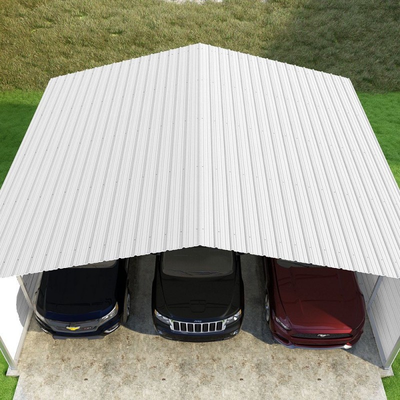 Versatube 3-Sided 24x20x10 Classic Steel Carport Kit (C3E324200100)