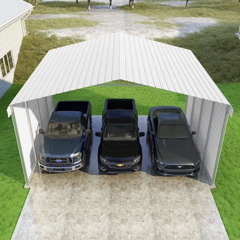Versatube 3Sided 24x20x10 Classic Steel Carport Kit (C3E324200100)