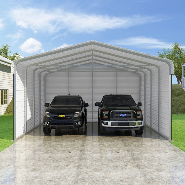 Versatube 3 Sided 20x20x10 Classic Steel Carport Kit