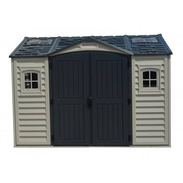 Duramax Apex Pro 10x8 Vinyl Storage Shed Kit w/ Double 