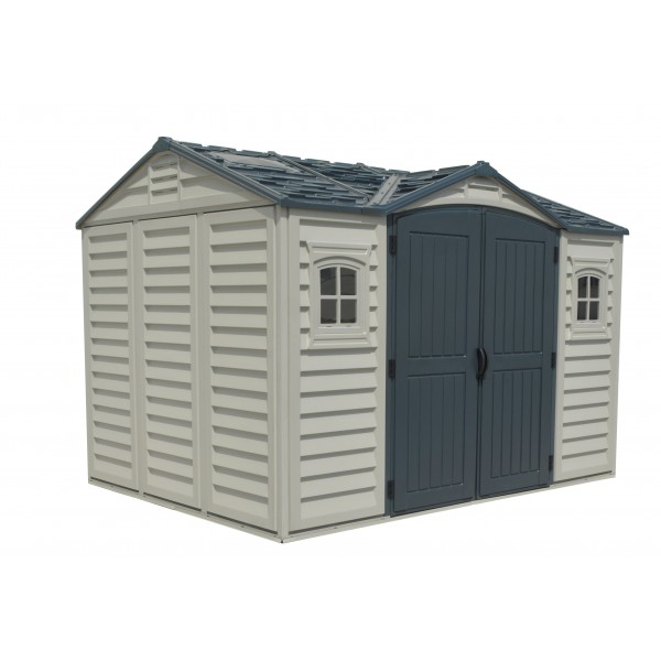 Duramax Apex Pro 10x8 Vinyl Storage Shed Kit w/ Double ...