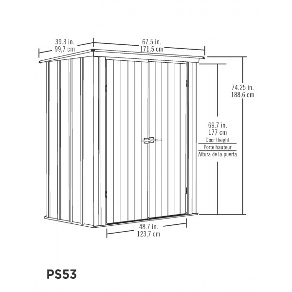 Arrow 5x3 Spacemaker Storage Shed Kit (PS53)