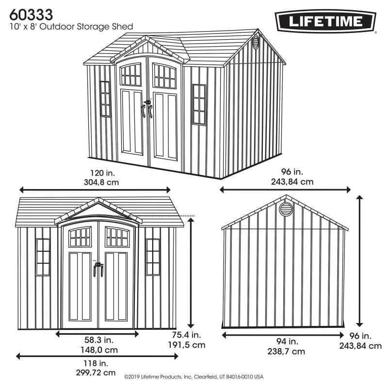 Lifetime 10x8 Outdoor Storage Shed Kit - Desert Sand (60333)