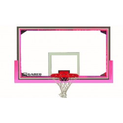 Gared 42” x 72” Regulation Glass Backboard with Aluminum Frame & Perimeter LED Light System (AFRG42LED)