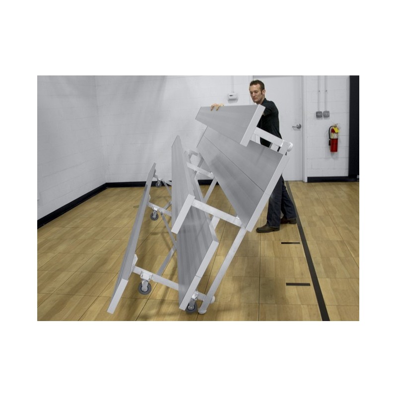 Gared 2-Row Tip n' Roll Spectator Bleacher, 10" Plank, 7 ft 6 in, Double Foot Planks (TRB0208DF)