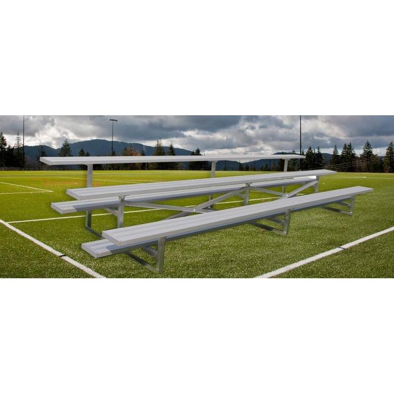 Gared 3-Row Low Rise Fixed Spectator Bleacher, 12" Plank, 8 ft (GSNB0308LR)