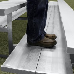 Gared 3-Row Fixed Spectator Bleacher without Aisle, 10" Plank, 8 ft, Double Foot Planks (GSNB0308DF)