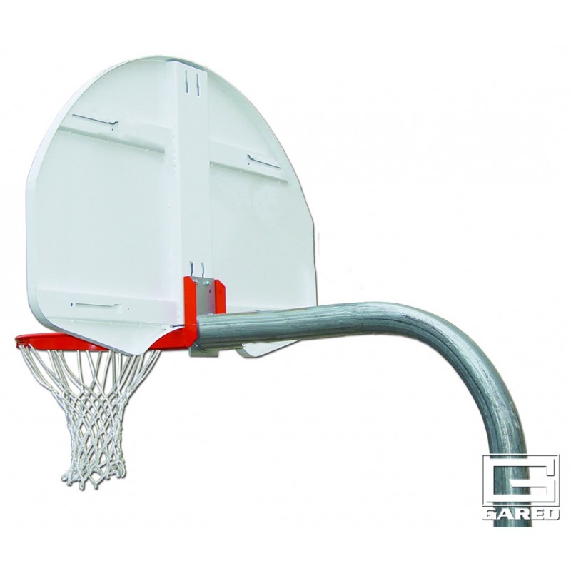 Gared 3-1/2" O.D. Unbraced Rear Mount Gooseneck Post, 3' Extension, 1266 Backboard, 66T Goal (PK3515)