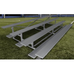 Gared 4-Row Low Rise Fixed Spectator Bleacher, 12" Plank, 8 ft, Double Foot Planks (GSNB0408DFLR)