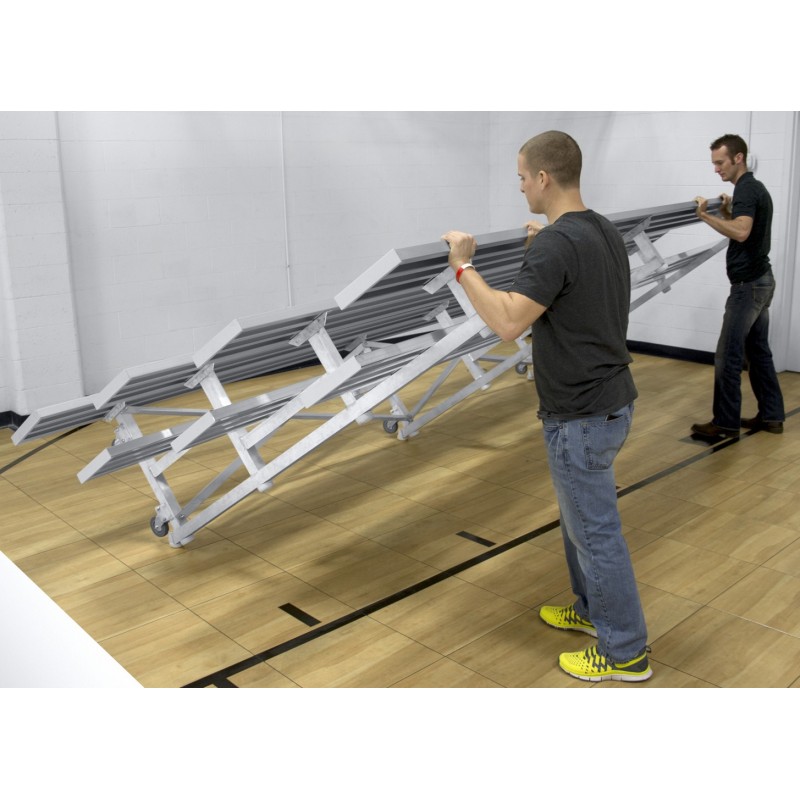 Gared 4-Row Low Rise Tip n' Roll Spectator Bleacher, 12" Plank, 7 ft 6 in, Double Foot Planks (TRB0408DFLR) Gared 4-Row Low Rise Tip n' Roll Spectator Bleacher, 12" Plank, 7 ft 6 in, Double Foot Planks (TRB0408DFLR)