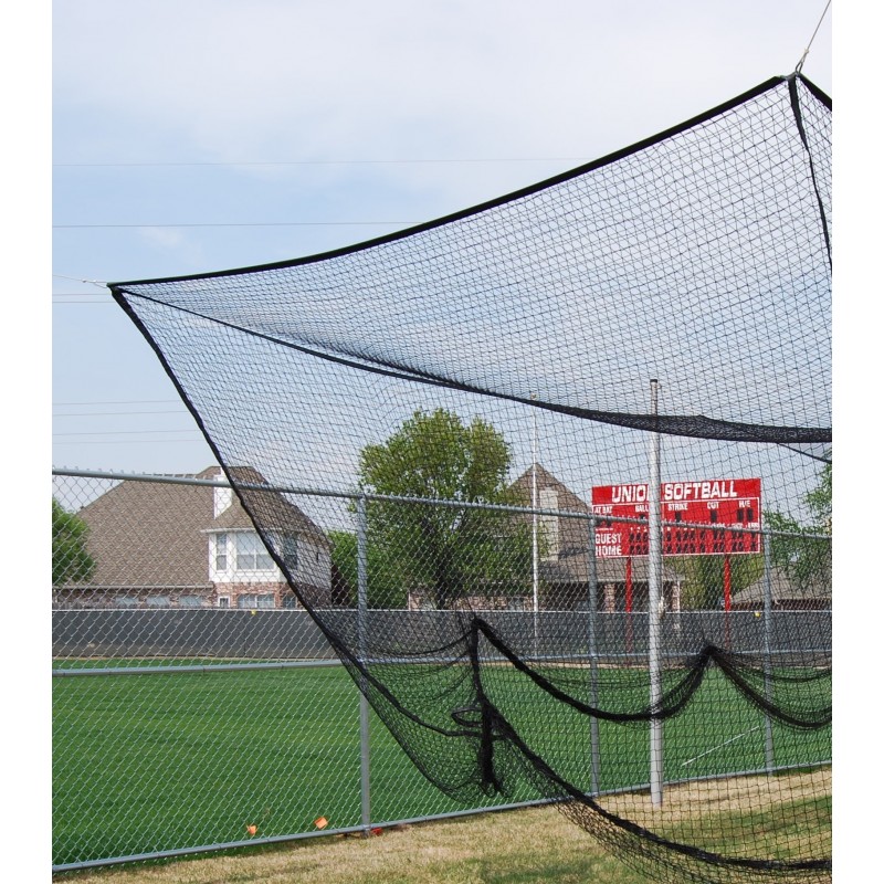 Gared Outdoor Batting Cage Net, 12' W x 12' H x 70' L, Baseball/Softball, 1-3/4" Black Mesh (4089)