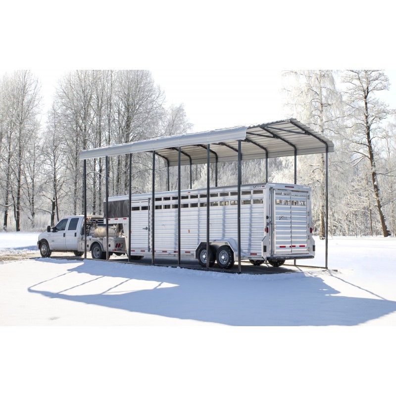 Arrow 14x29x14 Steel RV Carport Kit - Eggshell (CPH142914)