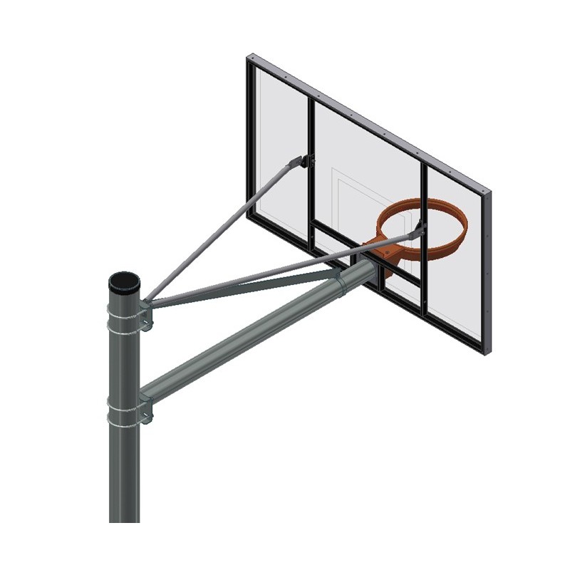 Gared 5-9/16" O.D. Front Mount Adjustable Straight Post, 5' Extension (AABS60)