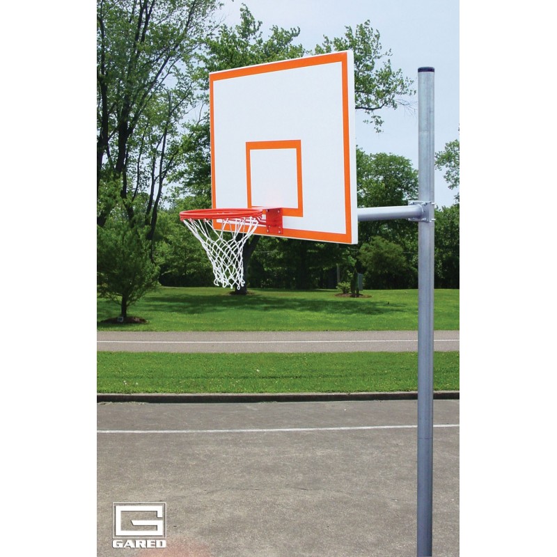 Gared 4-1/2" O.D. Front Mount Adjustable Straight Post, 4' Extension, 1260B Backboard, 240 Goal (PK4551)