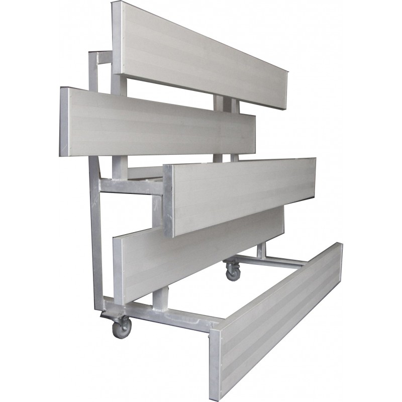 Gared 3-Row Tip n' Roll Spectator  Bleacher, 10" Plank, 15 ft (TRB0315)