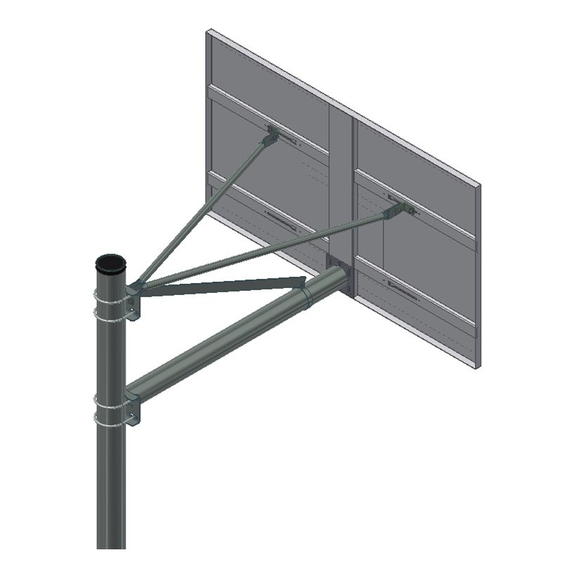 Gared 6 5/8" O.D. Front Mount Adjustable Straight Post, 6' Extension (AABS65)