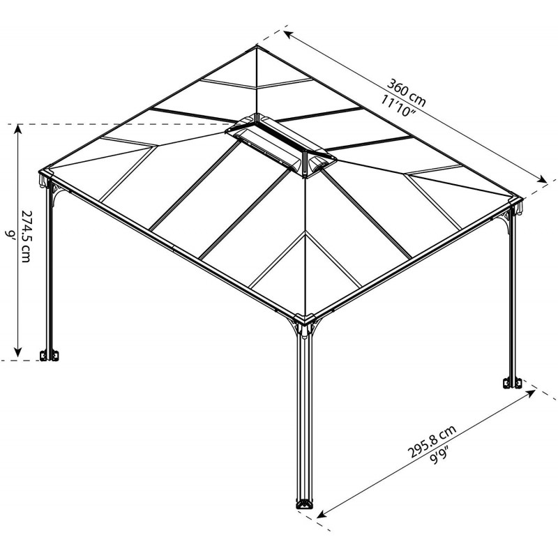 Palram Martinique 10x12  Gazebo Kit (HG9169)