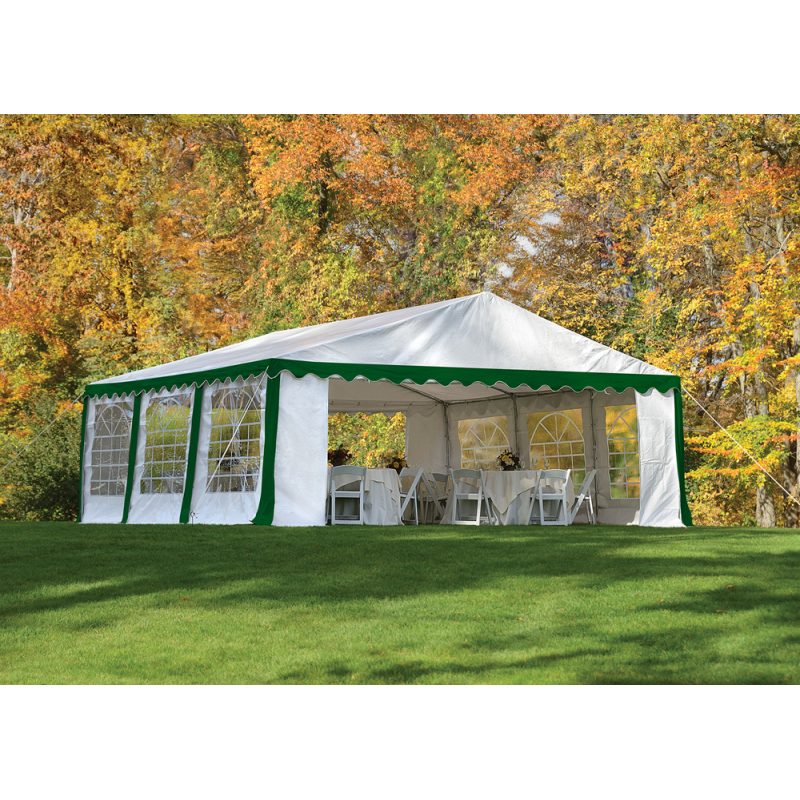 ShelterLogic 20x20/ 6x6m Party Tent Enclosure Kit - Green/White (25922) ShelterLogic 20x20/ 6x6m Party Tent Enclosure Kit - Green/White (25922)