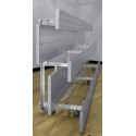 Gared3-Row Tip n' Roll Spectator  Bleacher, 10" Plank, 27 ft, Double Foot Planks (TRB0327DF)