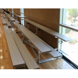 Gared 4-Row Low Rise Tip n' Roll Spectator Bleacher, 12" Plank, 21 ft (TRB0421LR)