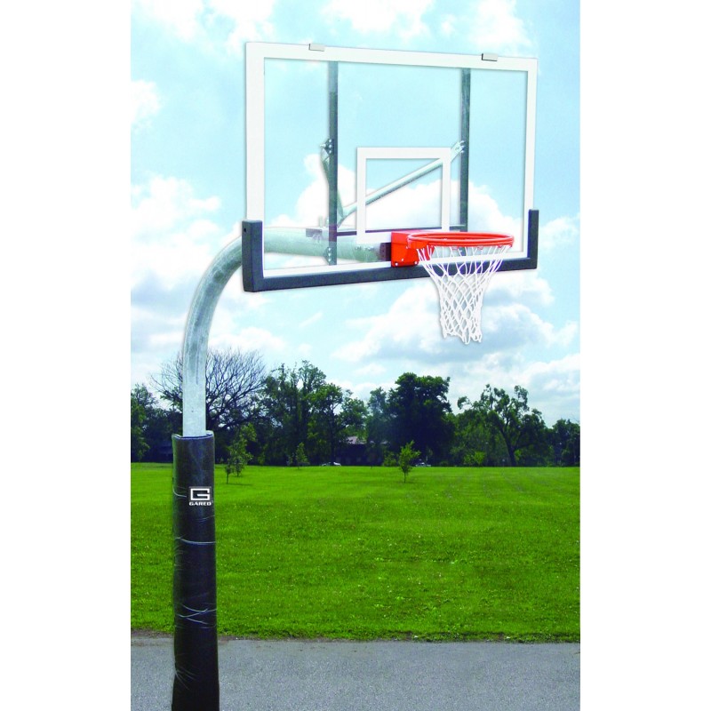 Gared 5-9/16" O.D. Front Mount Gooseneck Post with Braces, 6' Extension, BB60G38 Backboard, 5500 Goal (PK6025)