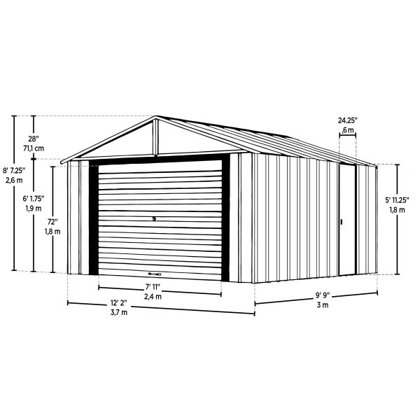 arrow vinyl murryhill 12x10 garage steel storage shed kit