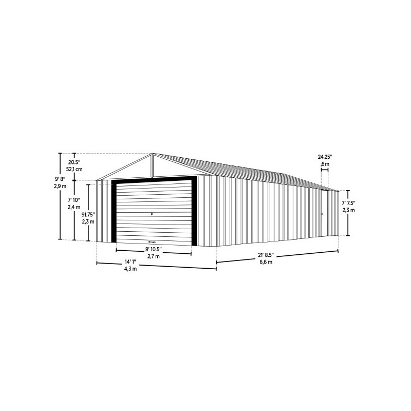 Arrow Murryhill 14x21 Garage Steel Storage Shed Kit (BGR1421FG)