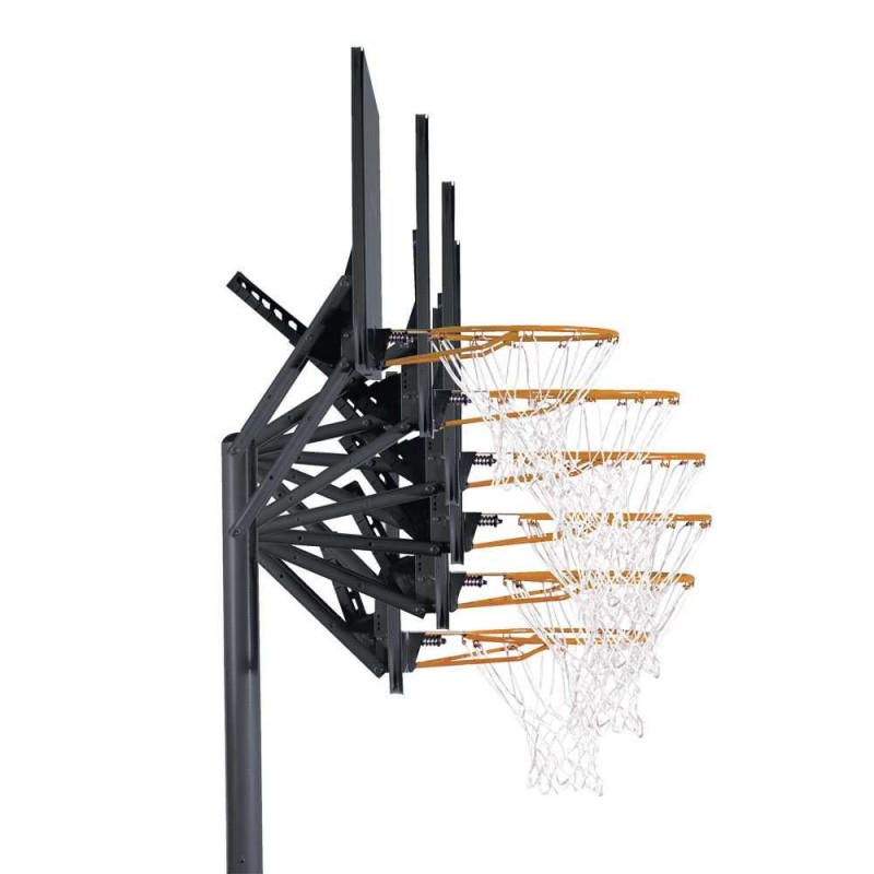 50-Inch Shatterproof Polycarbonate Backboard Lifetime 90679 Adjustable In-Ground Basketball Hoop 