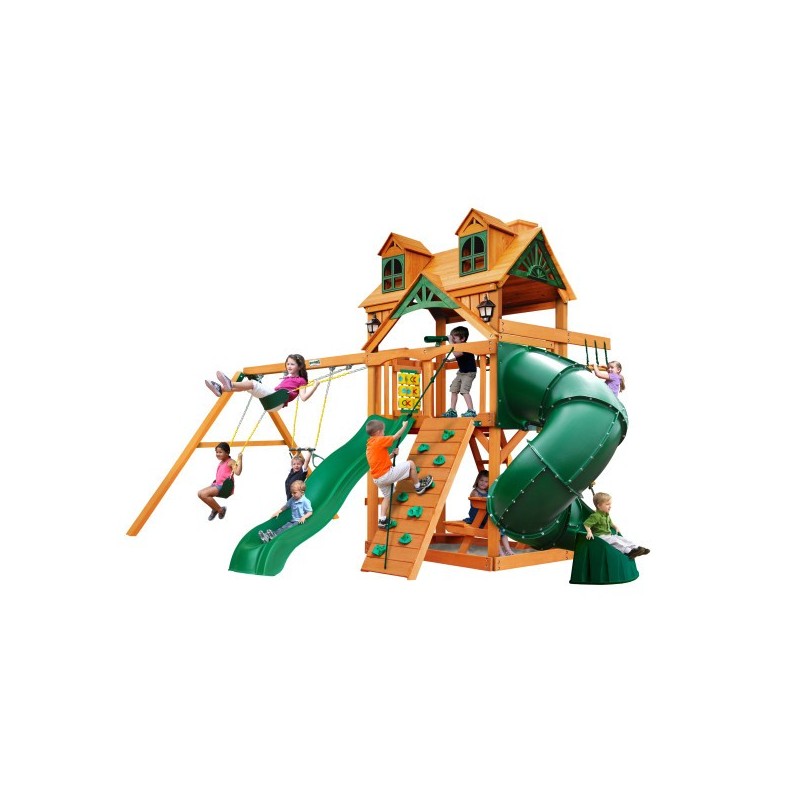 Gorilla Malibu Extreme Cedar Wood Swing Set Kit w/ Amber Posts - Amber (01-0046-AP)