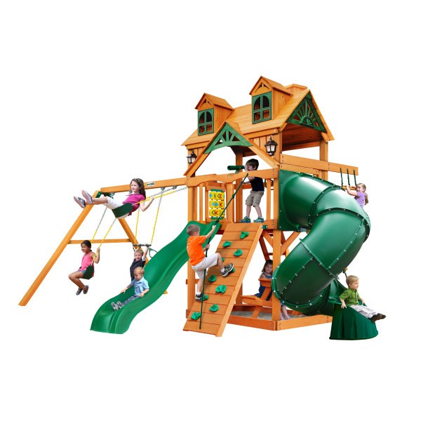 Gorilla Malibu Extreme Cedar Wood Swing Set Kit w/ Amber Posts Amber