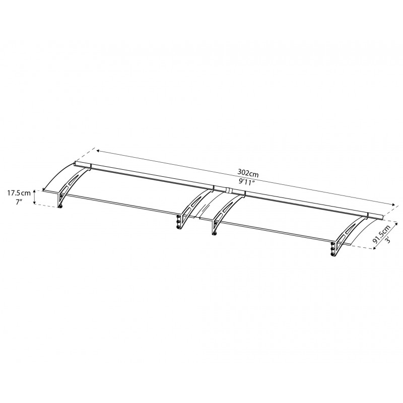 Palram Aquila 3000 10x3 Awning Kit - Dark Gray (HG9504)